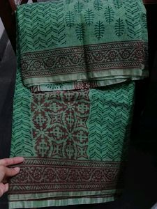Green Printed Kota Doriya Saree