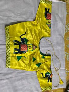 Yellow Elephant Print Lehenga Choli For 11-12 Yrs