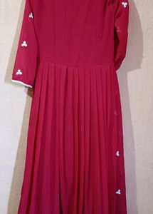 Red Embroidered Kurta Set