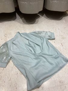 satin cowl neck top