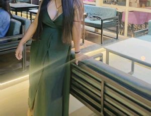 Green Slit Maxi Dress