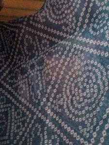 Blue Saree With White Dots