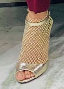 Glamorous Golden Mesh Heels