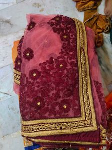 Very Beautiful 😍 Saree Red ♥️ Flower 🌹