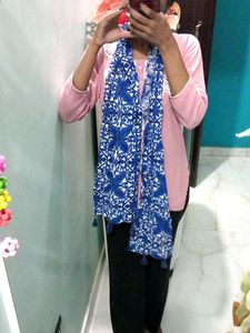 Blue Patterned Scarf