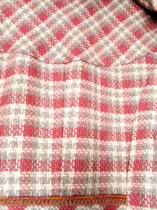 Tweed Knee Length Coat Pinky