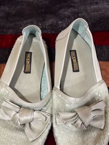 Beautifully embellished Sea green shoes