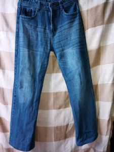 Blue Straight Fit Denim Jeans