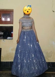 Off Shoulder Back Less Lehenga