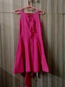 Cute Pink knee length shrug/ jacket Dress