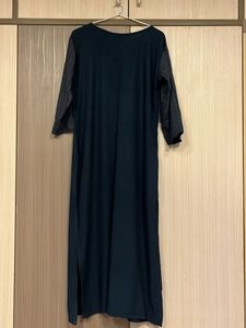 Elegant Dark Blue Embroidered Kurta