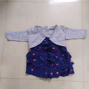 Baby Tiered Frock With Shrug