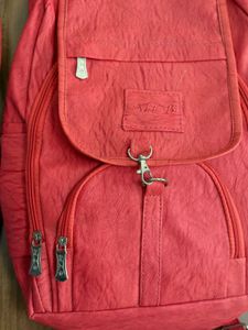 Red Leather 4-Pocket Bag