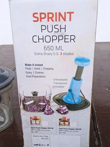 PUSH CHOPPER 650 ML 3 Blades Stylish Locking Systm
