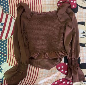 DARK BROWN KOREAN TOP