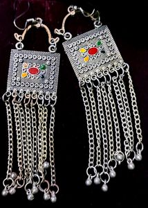Silver Oxidised Plating Moksha Boho Style  Earrings for Women and Girls