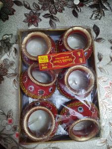Matka Mud Wax Diyas Pack Of 6