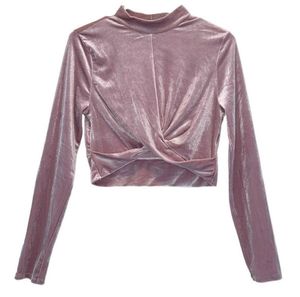 Pink Velvet Long Sleeve Top