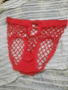Hot Sexy Red Fishnet Panties with Heart Detail