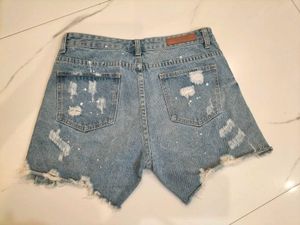Distressed Denim Shorts