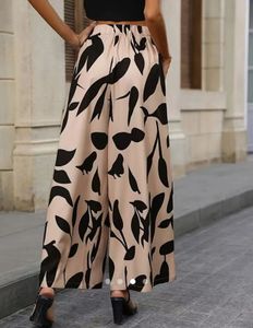 Printed Wide Leg Pants