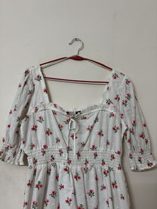 Floral Eyelet Mini Dress