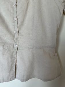 Peplum Puff Tie Sleeve Top