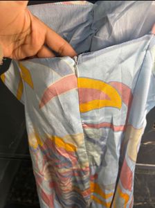 Abstract Print Cutout Midi Dress