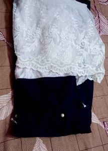 Elegant Navy &amp; White Dress