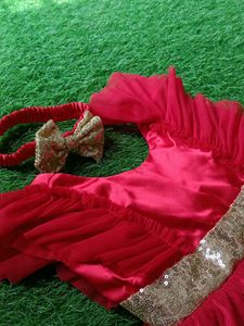 Beautiful Red Frock For Kids