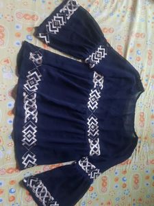 Blue Peplum Top