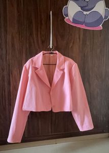 Pink Cropped Blazer
