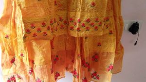 New Unused Yellow Embroidered Lehenga