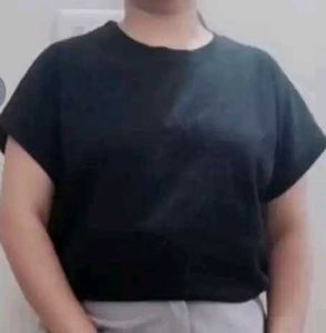 Black Relaxed Fit T-Shirt, Size,- M