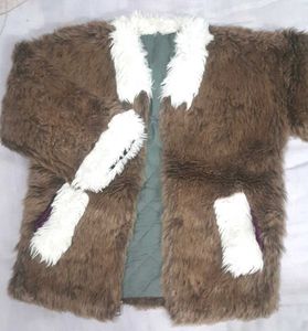 Brown Faux Fur woolen Coat