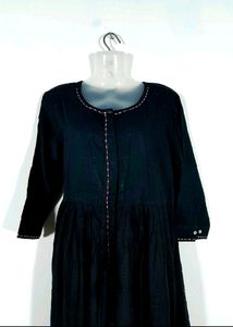 Black A Line Kurta Set
