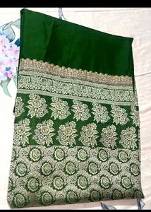 Green Banarasi Pure Silk Saree