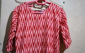 Red Stripped Straight Kurtha