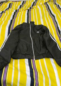 Fleeced Adidas Black Track Jacket for men