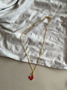 Heart Shape Red Color Necklace For Women