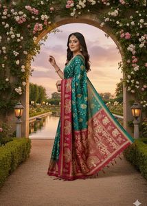 Elegant Green Silk Saree