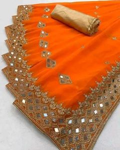 Mirror Work Saree