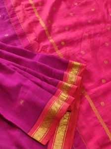 Magenta With Golden Pink Saree