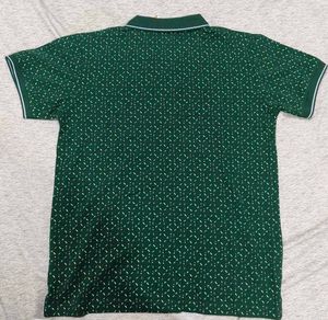 Black Printed Polo T Shirt