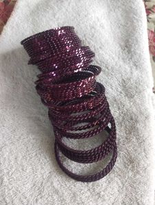 Shiny Purple Bangle Set