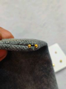Gold Nose Pin And Earrings Two Pairs