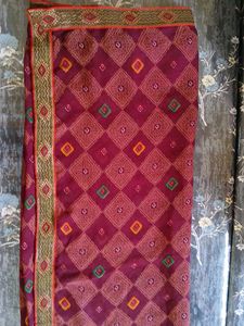 Purple Bandhani Print Saree