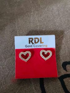 Gold Heart Stud Earrings