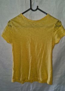 Yellow Lace Detail Tee