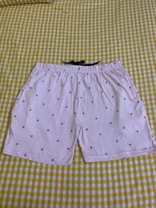 Home wear Baby Pink Palm Print Shorts Waist 28-32